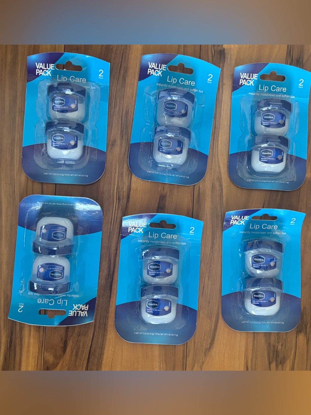 Vaseline Original Scent Lip Care Value Pack - 2 Count (6 Total sets)